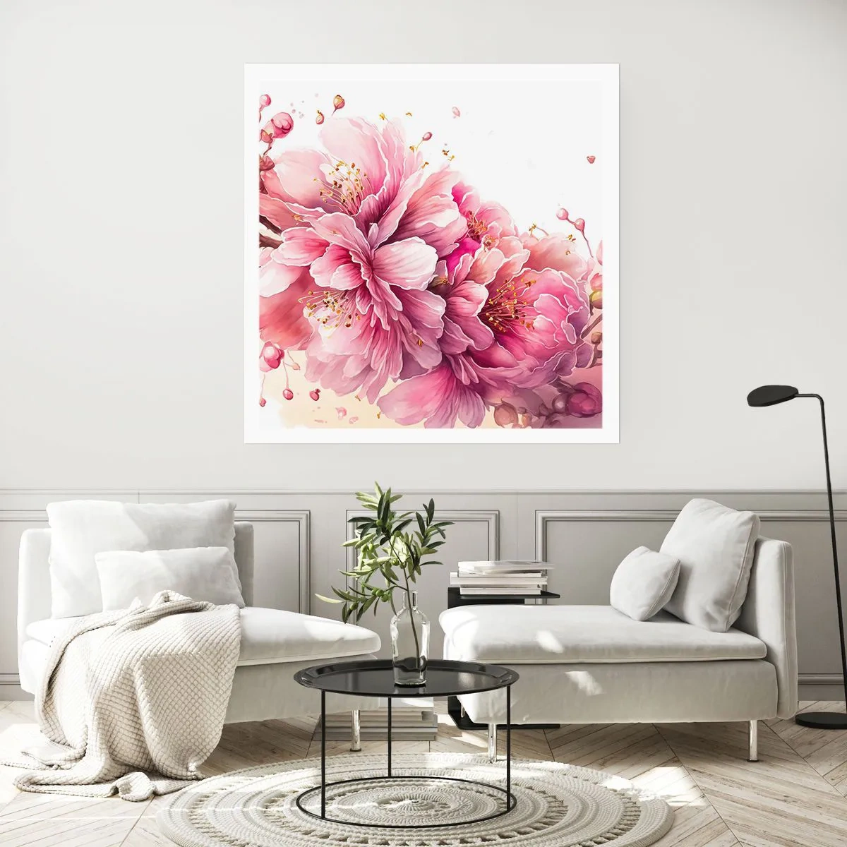 Poster - Kirschblütenblüte - 60x60 cm