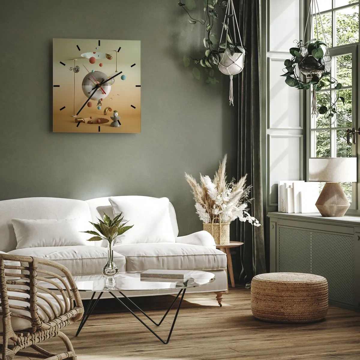 Wanduhr - Glasuhr - Alles kann passieren - 40x40 cm