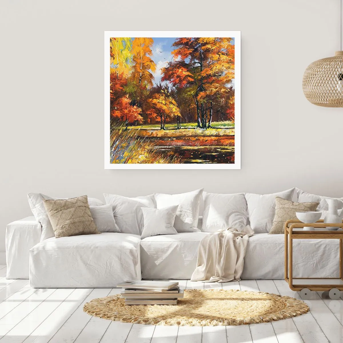 Poster - Landschaft in Gold und Bronze - 60x60 cm