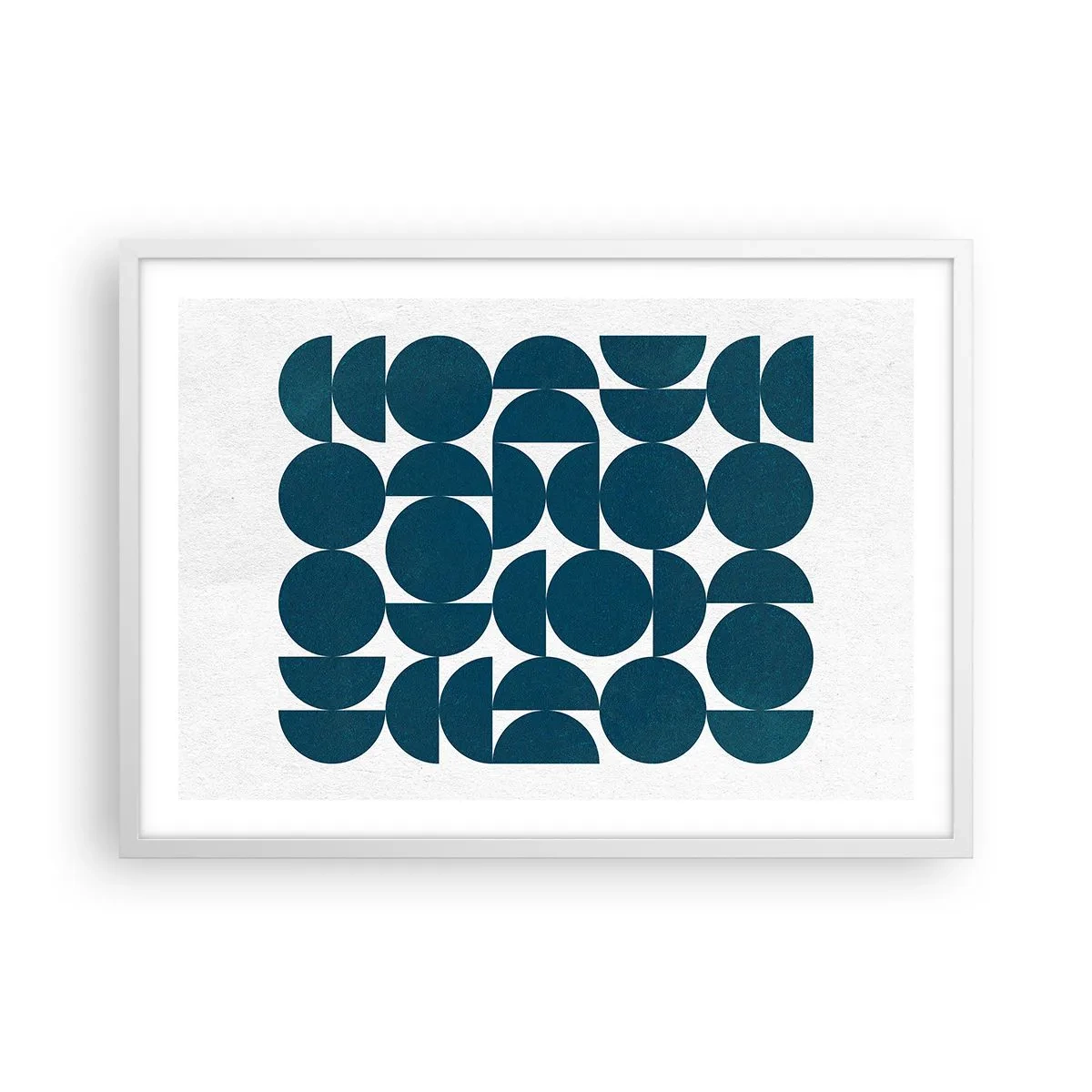 Poster in einem weißen Rahmen - Kreise und Halbkreise - 70x50 cm