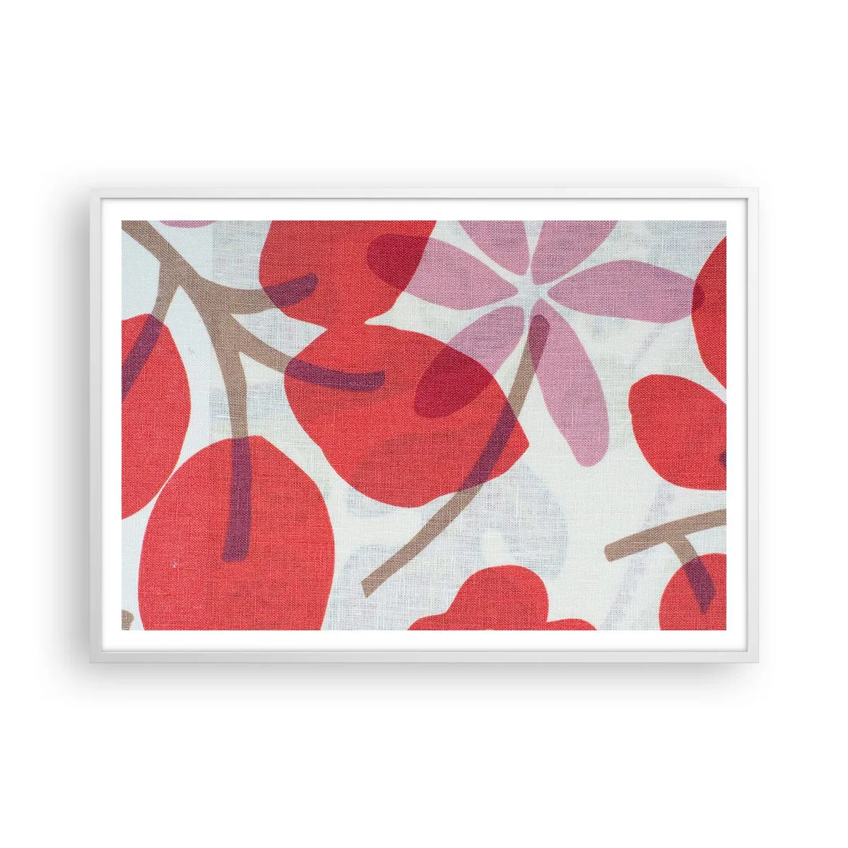 Poster in einem weißen Rahmen - Blumenarrangement in Rosa - 100x70 cm