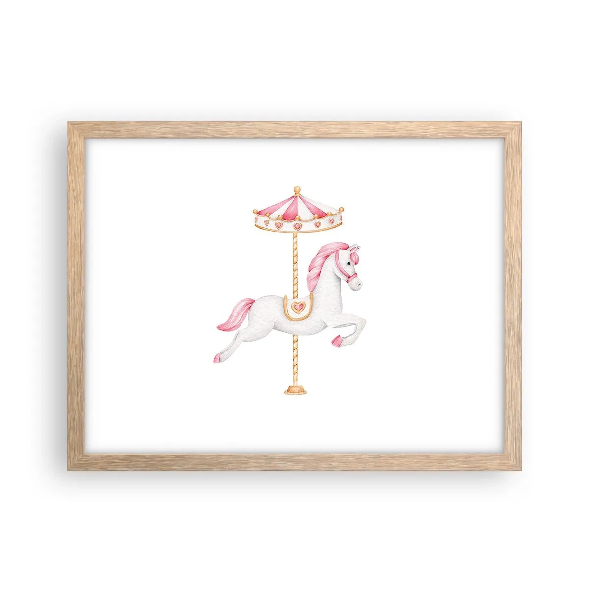 Poster in einem Rahmen aus heller Eiche - Er legte los - 40x30 cm