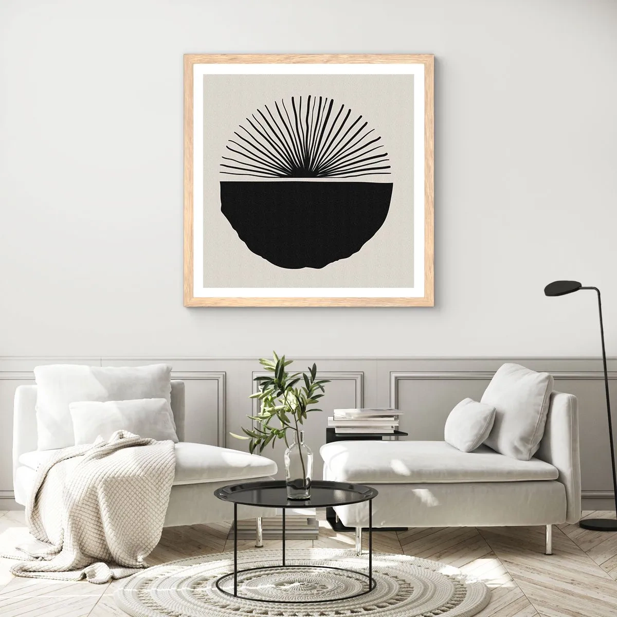 Poster in einem Rahmen aus heller Eiche - Eine Reihe von Möglichkeiten - 30x30 cm