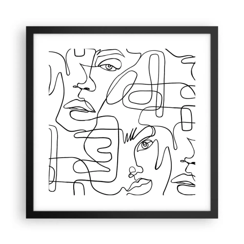 Poster in einem schwarzem Rahmen - In verworrenen Gefühlen - 40x40 cm