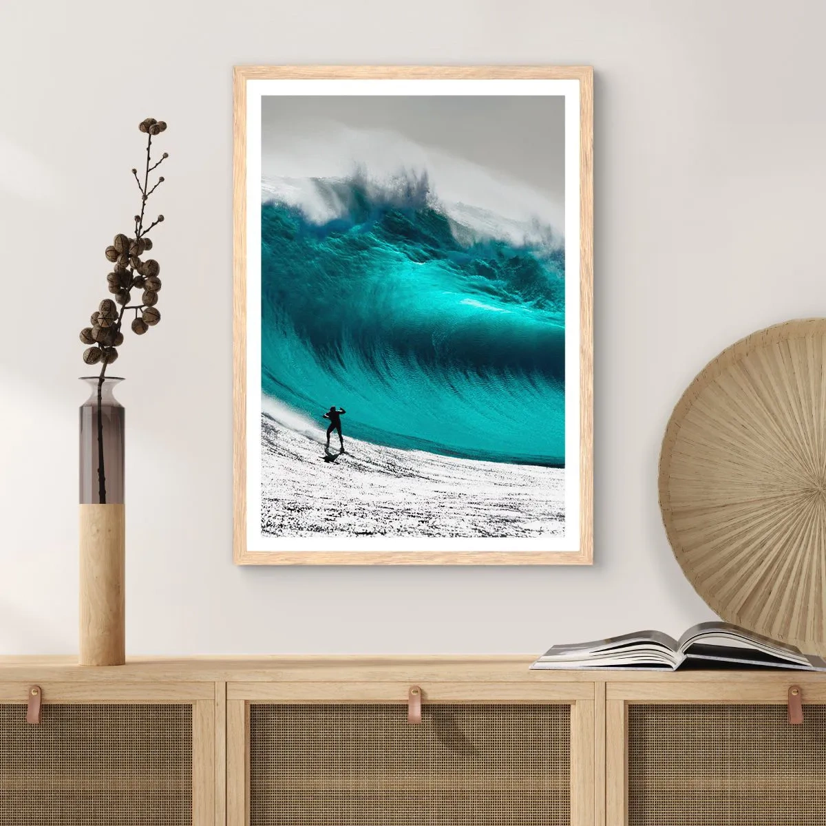 Poster in einem Rahmen aus heller Eiche - Herausforderung angenommen - 30x40 cm