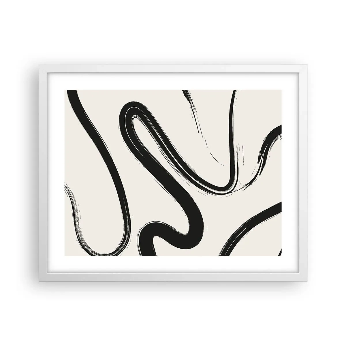 Poster in einem weißen Rahmen - Schwarz-Weiß-Laune - 50x40 cm