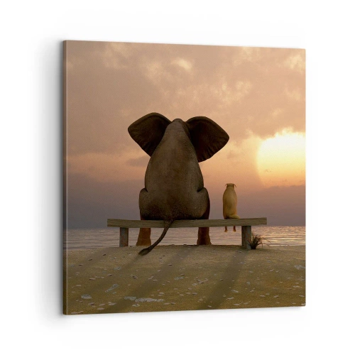 Bild auf Leinwand - Leinwandbild - Es tut gut zusammen zu schweigen - 60x60 cm