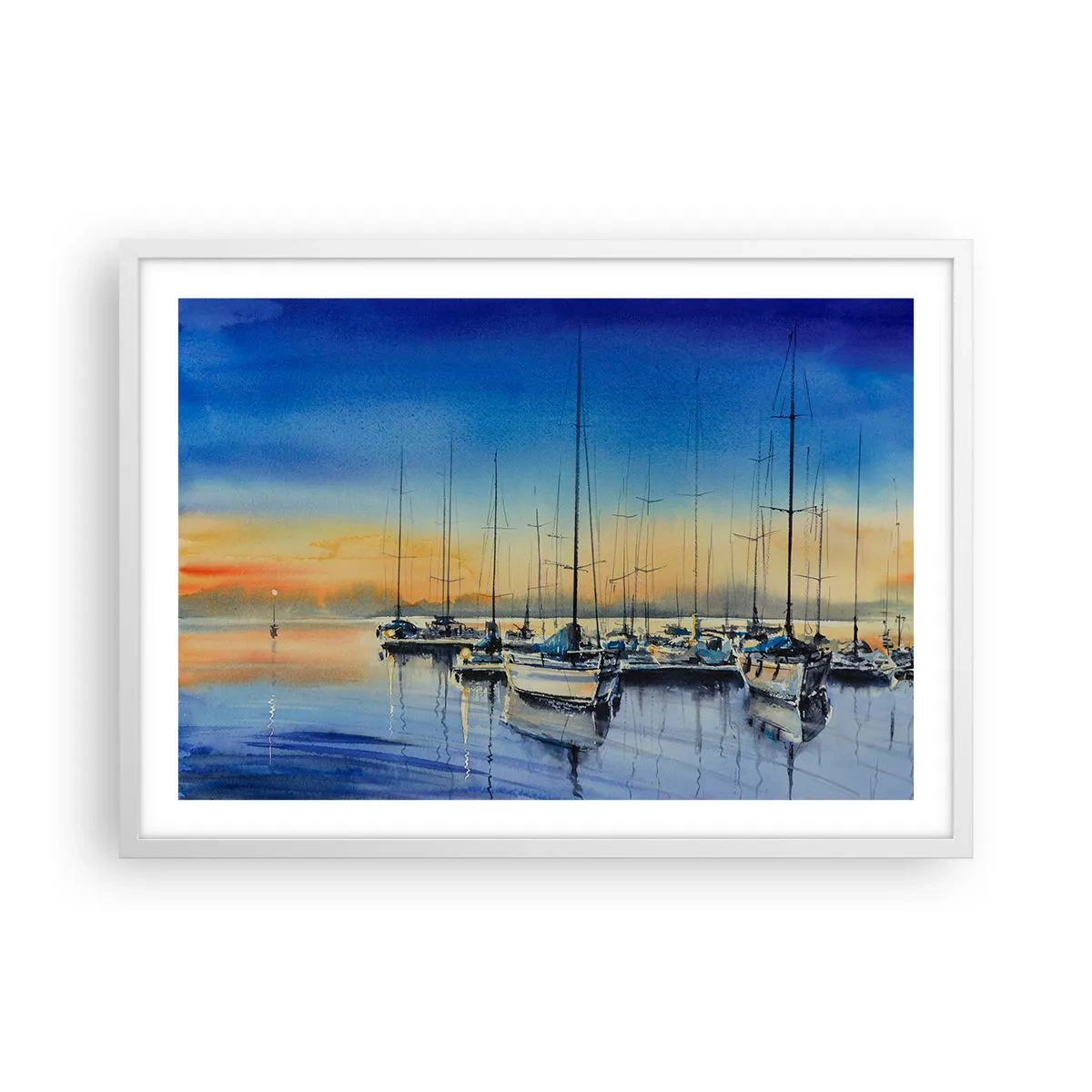 Poster in einem weißen Rahmen - Ende eines guten Tages - 70x50 cm
