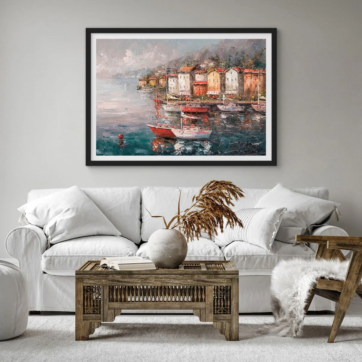 Poster in einem schwarzem Rahmen - Romantische Oase - 50x40 cm
