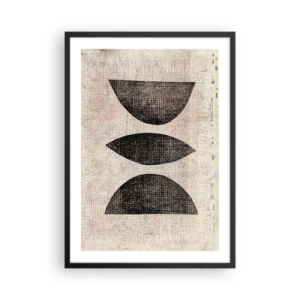 Poster in einem schwarzem Rahmen - Geometrische Abstraktion im Vintage-Stil - 50x70cm - Ethnische Abstraktion - Moderne Wanddekoration für Wohnzimmer und Schlafzimmer ARTTOR