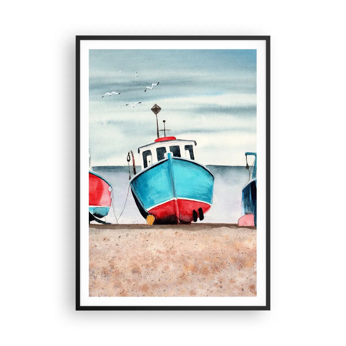 Poster in einem schwarzem Rahmen - Bereit zum Fang - 70x100 cm