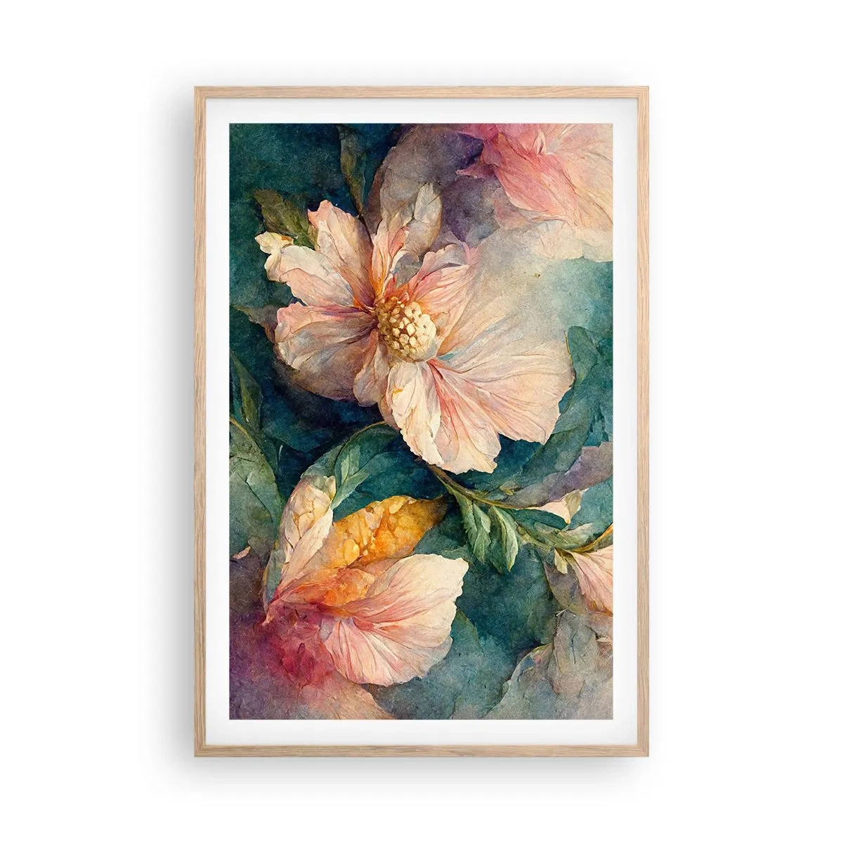 Poster in einem Rahmen aus heller Eiche - Pure Subtilität - 61x91 cm