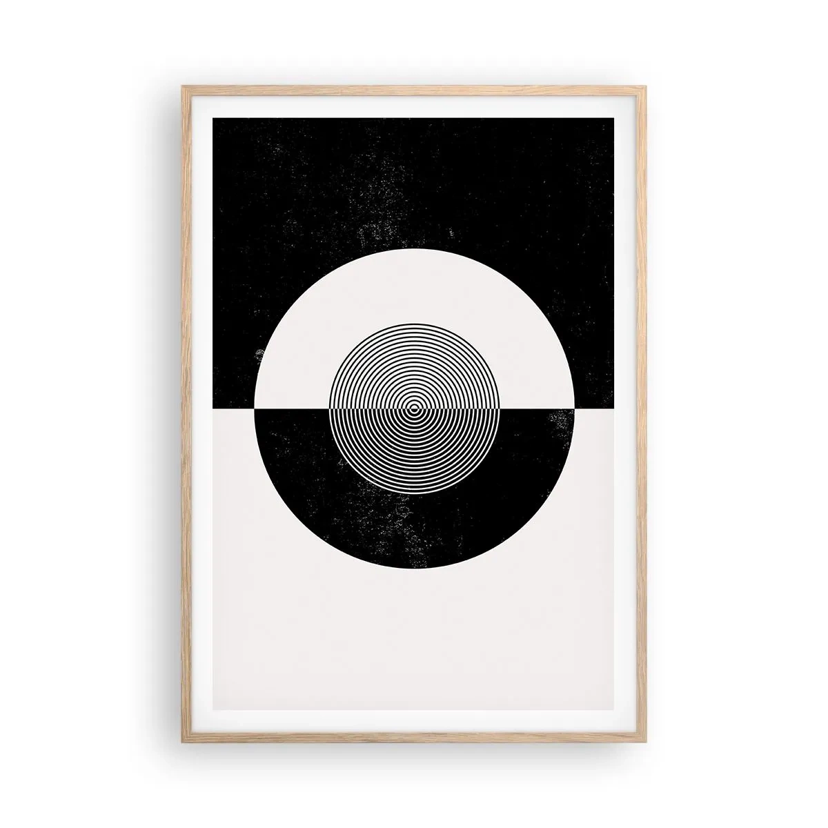 Poster in einem Rahmen aus heller Eiche - Harmonie in Schwarz und Weiß - 70x100 cm