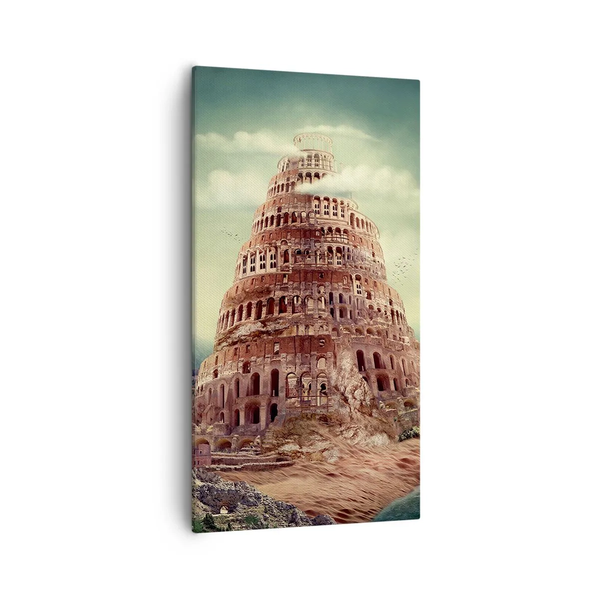 Bild auf Leinwand - Leinwandbild - Turm von Babylon - 55x100 cm