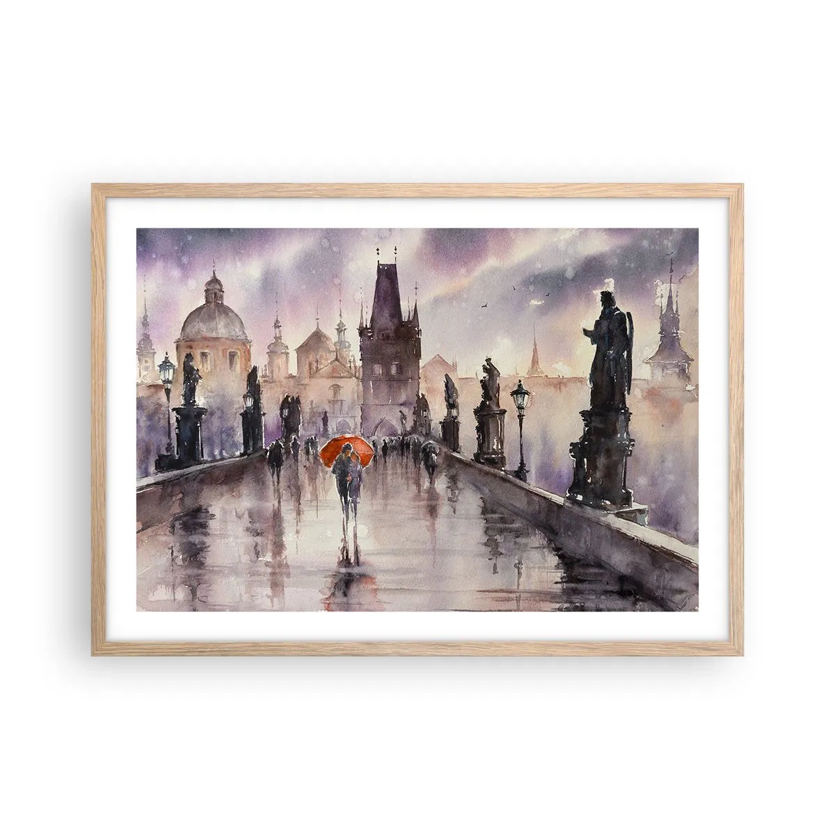 Poster in einem Rahmen aus heller Eiche - Leute verändern sich nicht - 70x50 cm