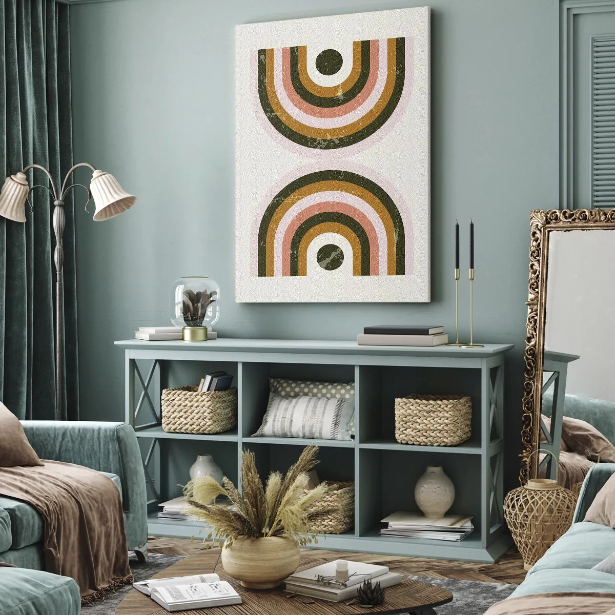 Bild auf Leinwand - Leinwandbild - Zwillingsabstraktion - 80x120 cm