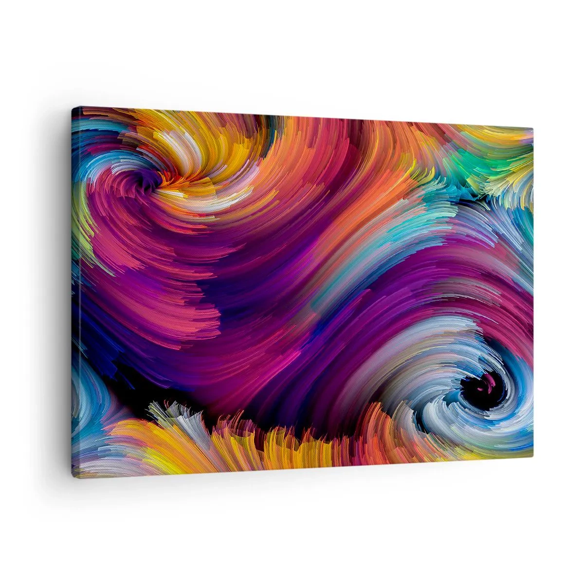 Bild auf Leinwand - Leinwandbild - Abstrakte Wirbel in leuchtenden Farben - 70x50cm - Der Beginn einer neuen Welt - Moderne Wanddekoration für Wohnzimmer und Schlafzimmer ARTTOR
