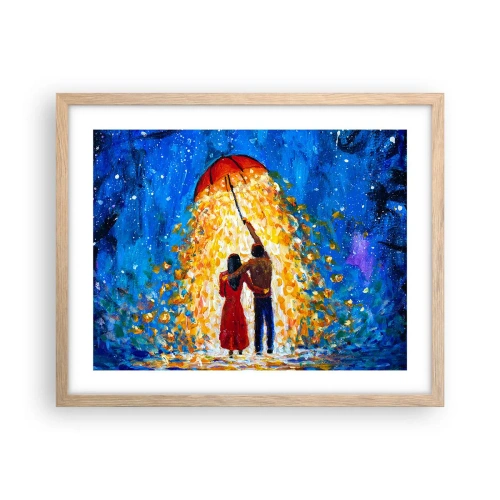 Poster in einem Rahmen aus heller Eiche - Zauber eines Regenabends? - 50x40 cm