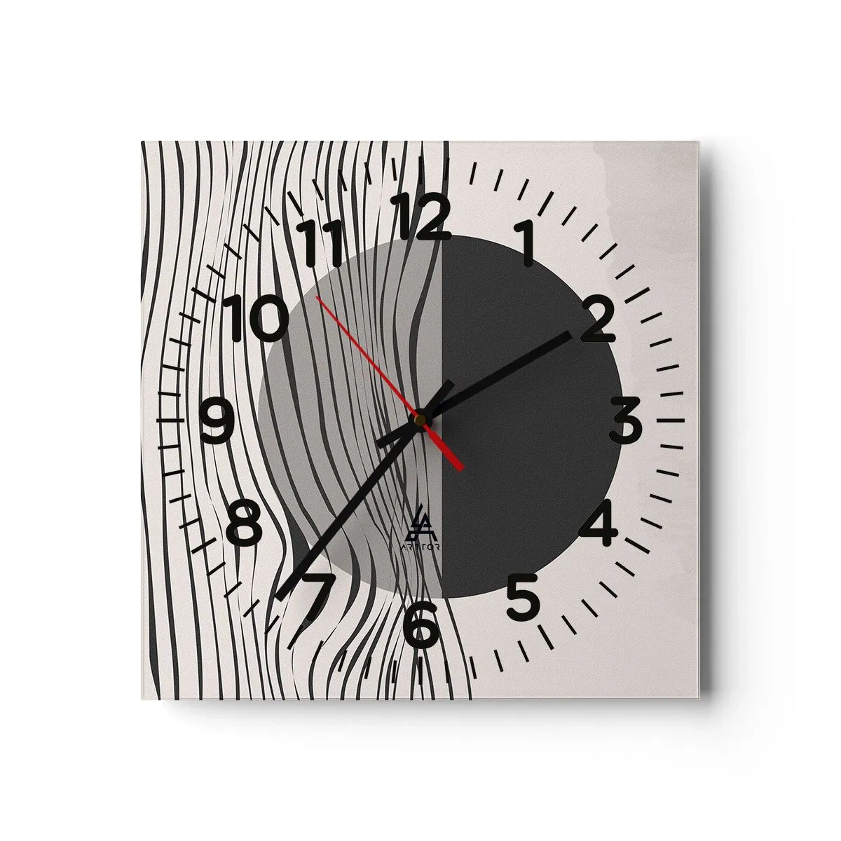 Wanduhr - Glasuhr - Halbe Komposition - 40x40 cm
