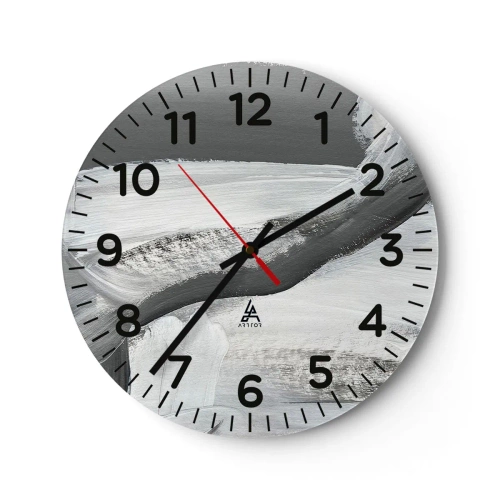 Wanduhr - Glasuhr - Entscheidender Schritt - 40x40 cm