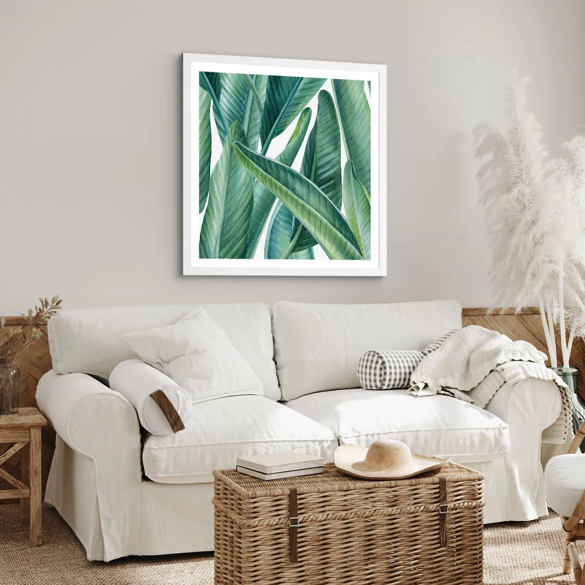 Poster in einem weißen Rahmen - An und für sich Grün - 60x60 cm