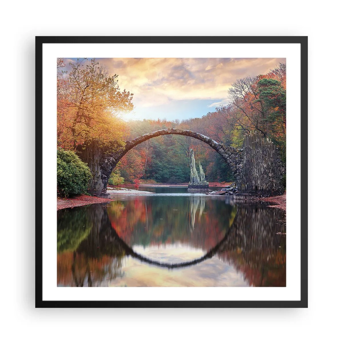 Poster in einem schwarzem Rahmen - Auf der anderen Seite des Spiegels - 60x60 cm