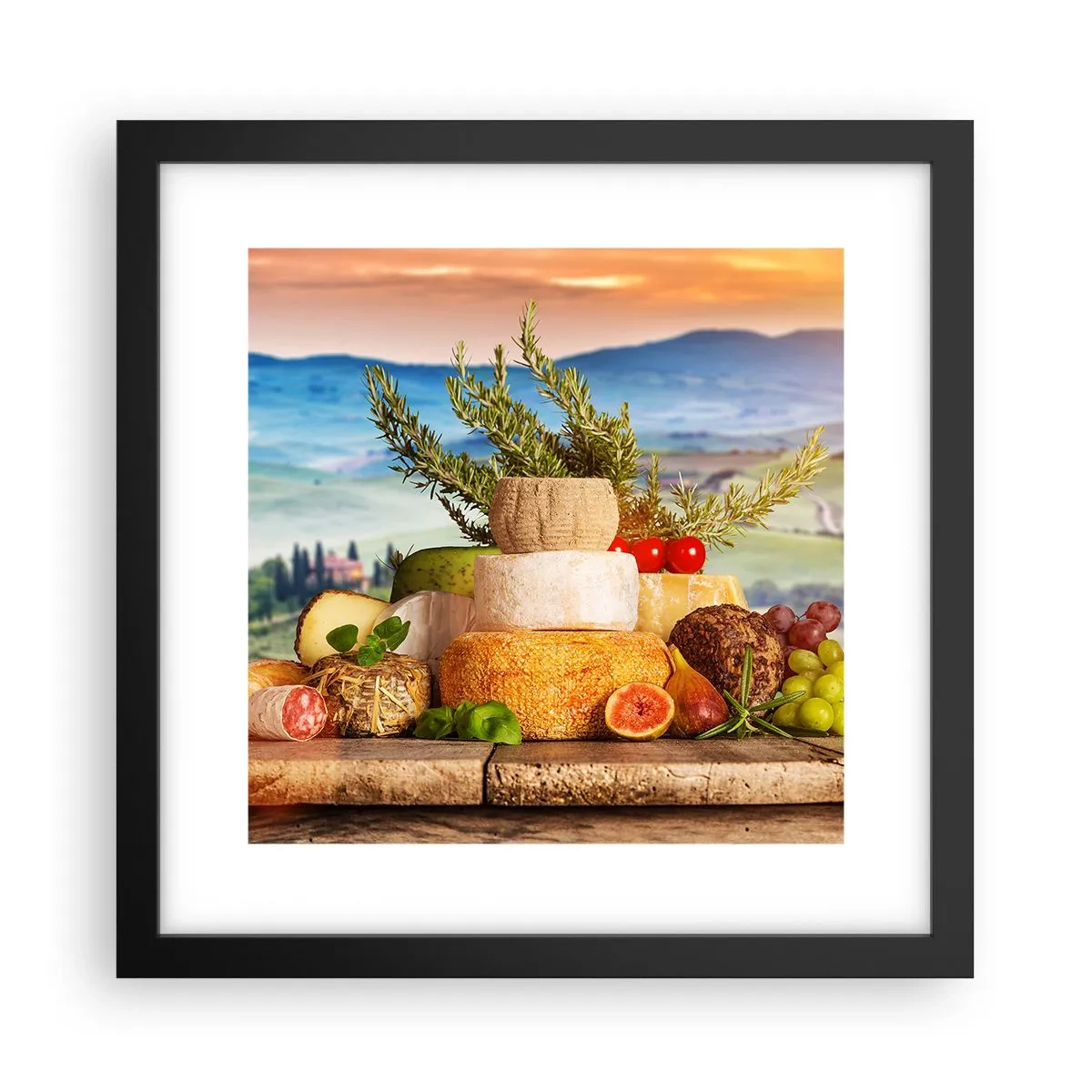 Poster in einem schwarzem Rahmen - Die italienische Lebensfreude - 30x30 cm
