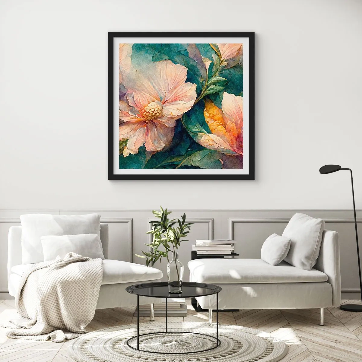 Poster in einem schwarzem Rahmen - Pure Subtilität - 60x60 cm