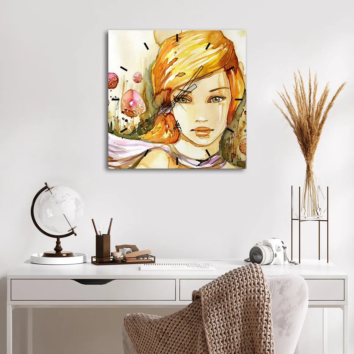 Wanduhr - Glasuhr - Ein smaragdgrüner Look, der die Wut beruhigt - 30x30 cm