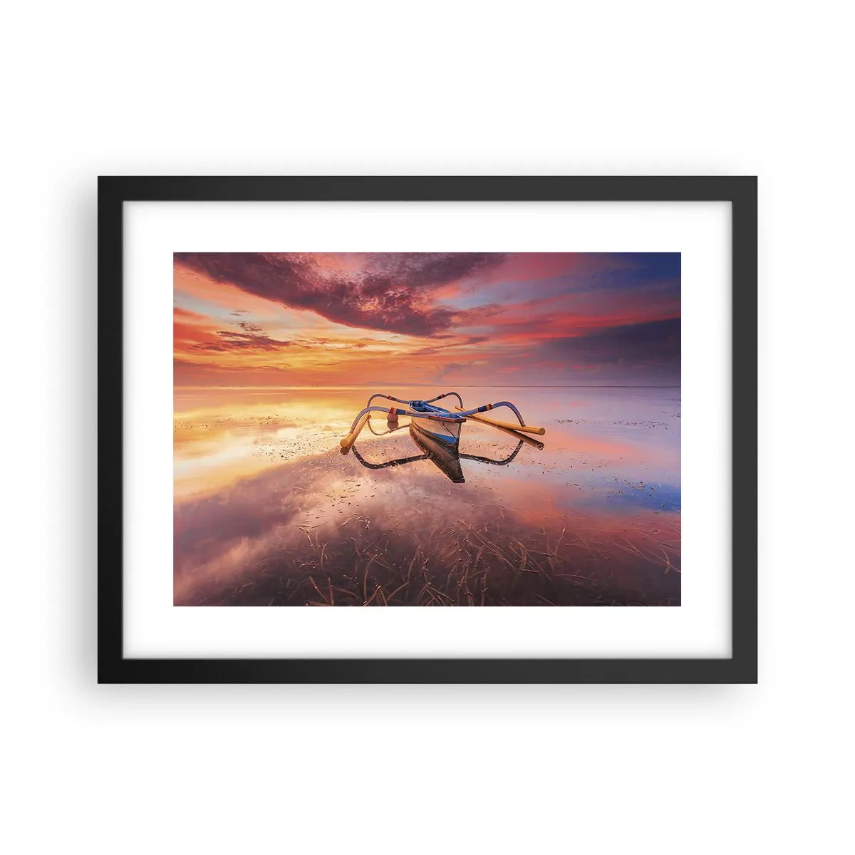 Poster in einem schwarzem Rahmen - Die Ruhe eines tropischen Abends - 40x30 cm