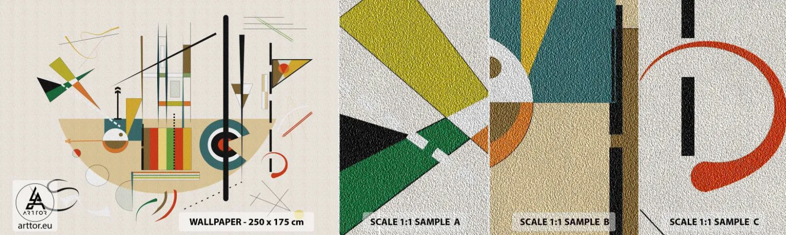 Fototapeten Muster Premium Sand - Und die Welt lacht - Abstraktion, Stück, Formen - 100x30 cm