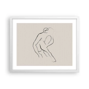 Poster in einem weißen Rahmen - Intime Skizze - 50x40 cm