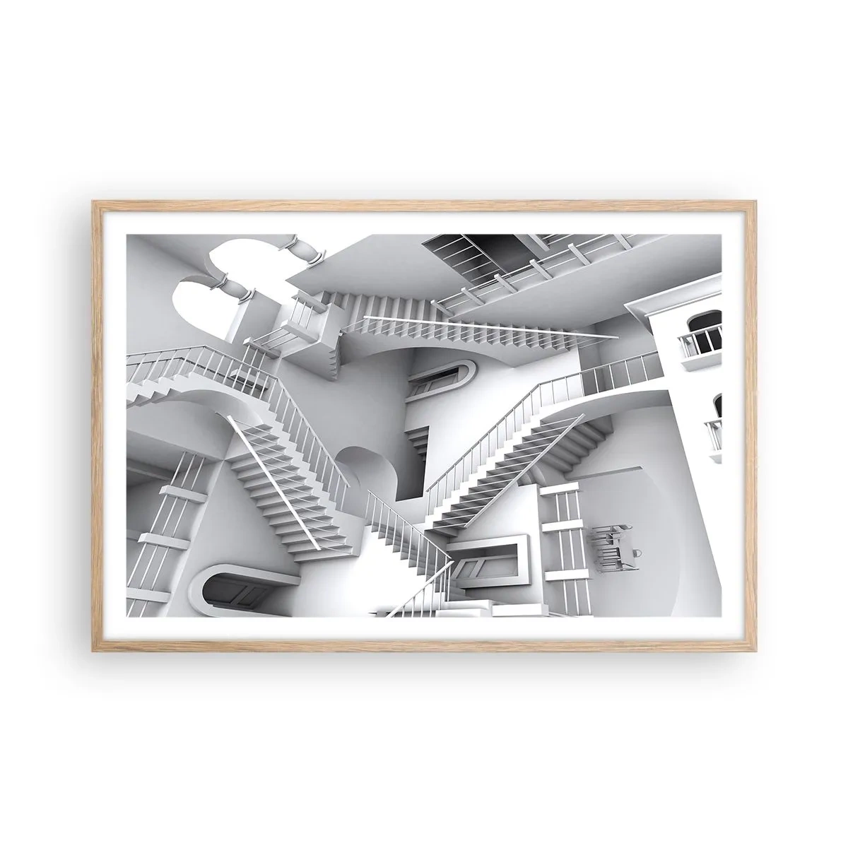 Poster in einem Rahmen aus heller Eiche - Die Paradoxien des Weltraums - 91x61 cm