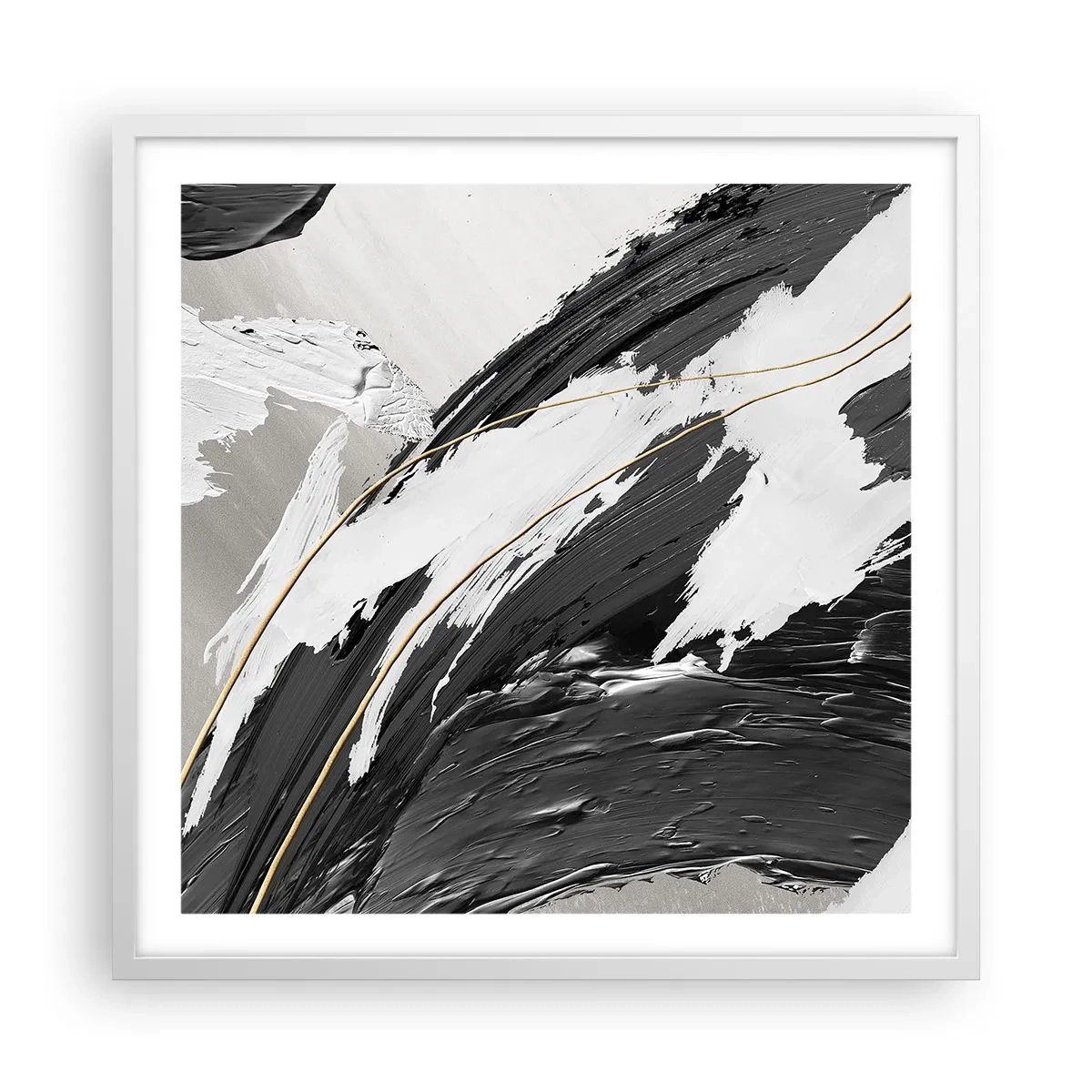 Poster in einem weißen Rahmen - Abstraktion in großem Stil - 60x60 cm