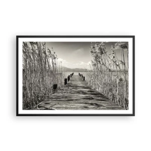 Poster in einem schwarzem Rahmen - In der Stille des Grases - 91x61 cm