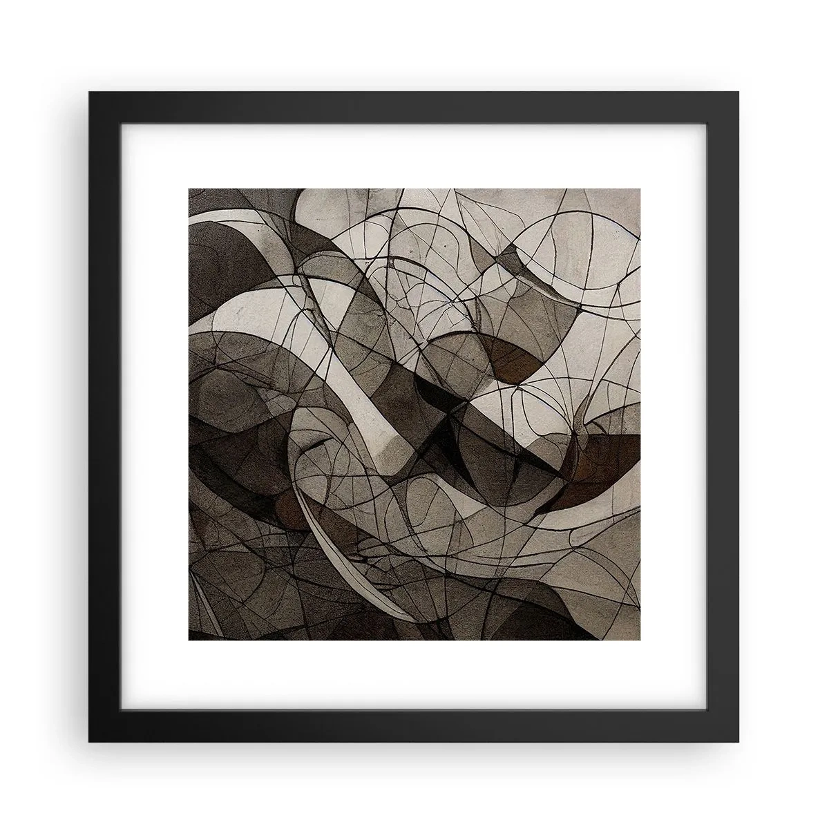 Poster in einem schwarzem Rahmen - Zirkulation von Erdfarben - 30x30 cm