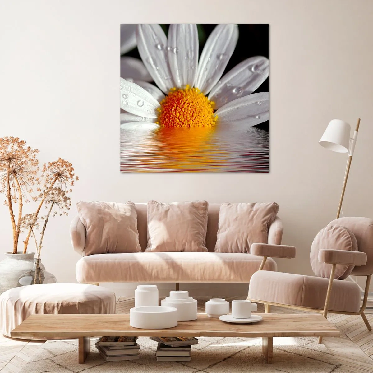 Bild auf Leinwand - Leinwandbild - Die aufgehende Sonne der Gänseblümchen - 50x50 cm