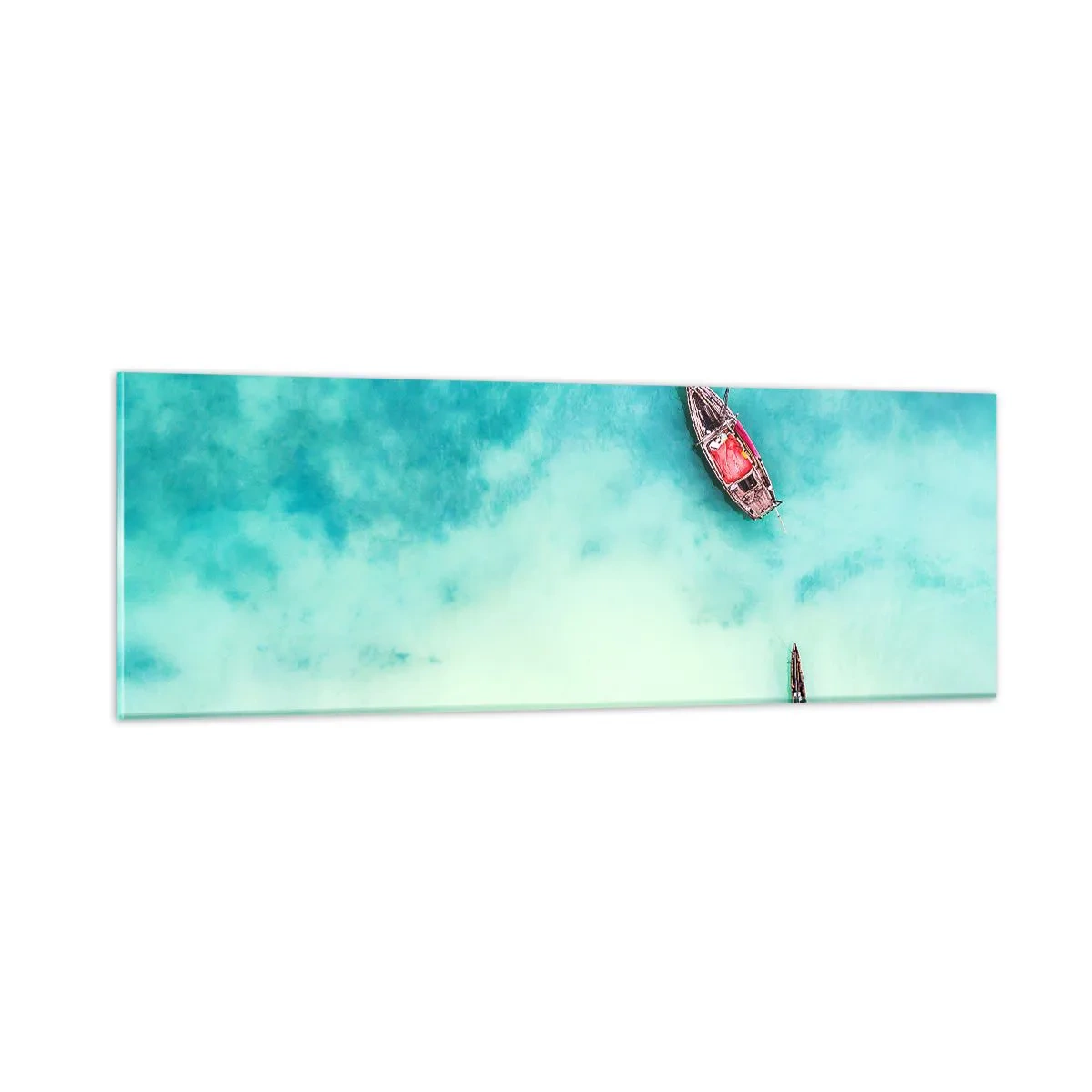 Glasbild - Bild auf glas - Denn an den Stränden von Sansibar, wenn der Wasserüberschuss ... - 90x30 cm