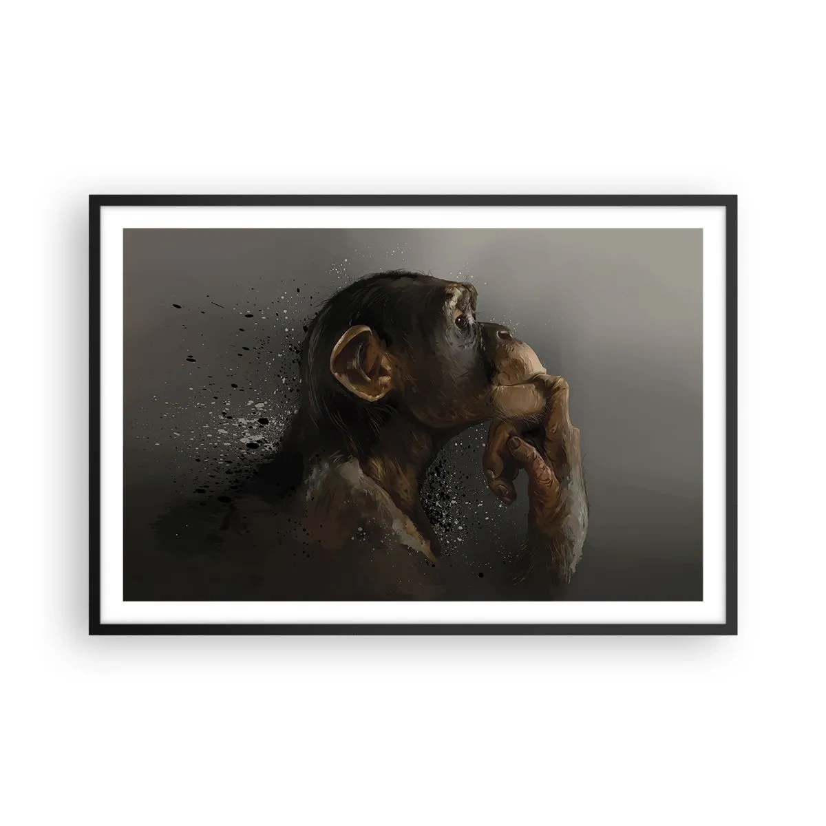 Poster in einem schwarzem Rahmen - Sicherlich ein Denker - 91x61 cm