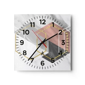 Wanduhr - Glasuhr - Kettenkomposition - 30x30 cm