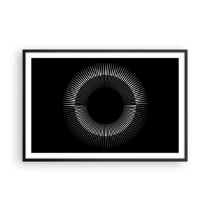 Poster in einem schwarzem Rahmen - Schwarze Sonne - 91x61 cm