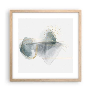 Poster in einem Rahmen aus heller Eiche - Über das Verhältnis von Grau und Gold - 40x40 cm