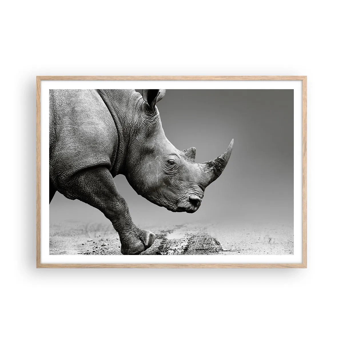 Poster in einem Rahmen aus heller Eiche - Unaufhaltsame Stärke - 100x70 cm