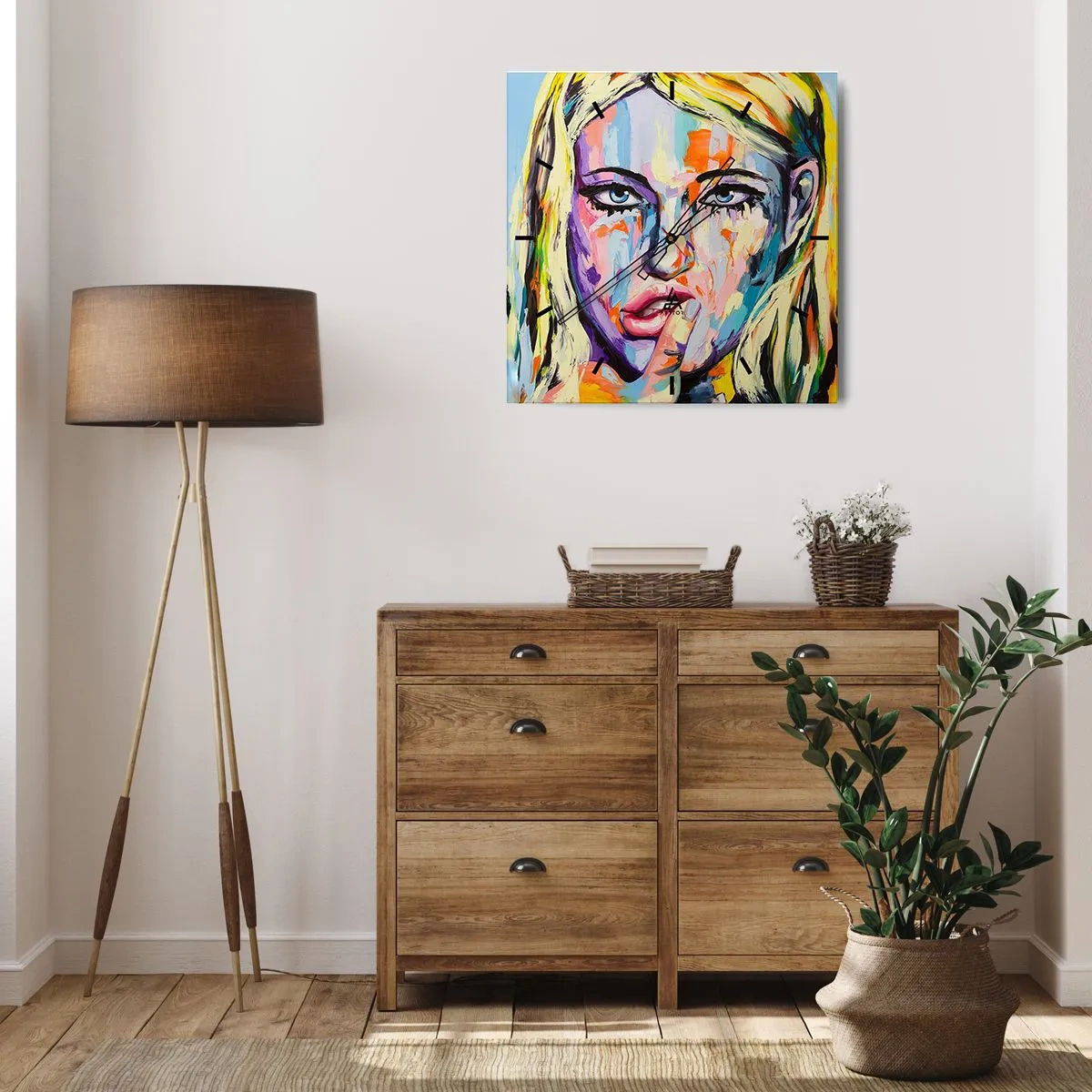 Wanduhr - Glasuhr - Schau ihr direkt in die Augen - 30x30 cm