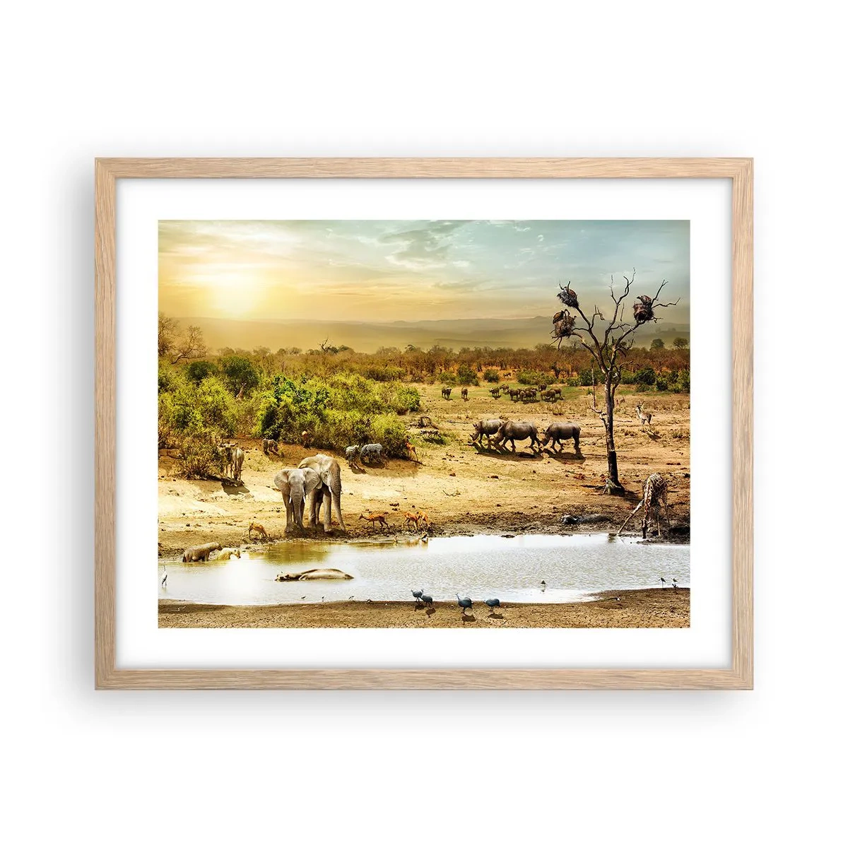 Poster in einem Rahmen aus heller Eiche - Ein Fluss floss aus Eden ... - 50x40 cm