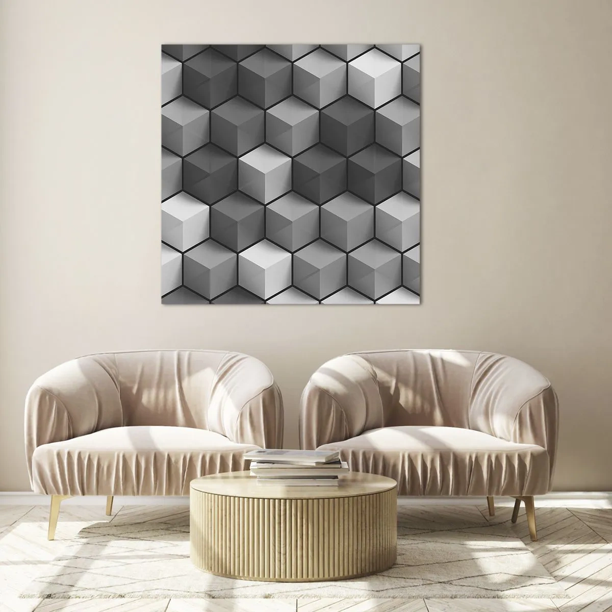 Glasbild - Bild auf glas - Kubistisches Puzzle - 60x60 cm