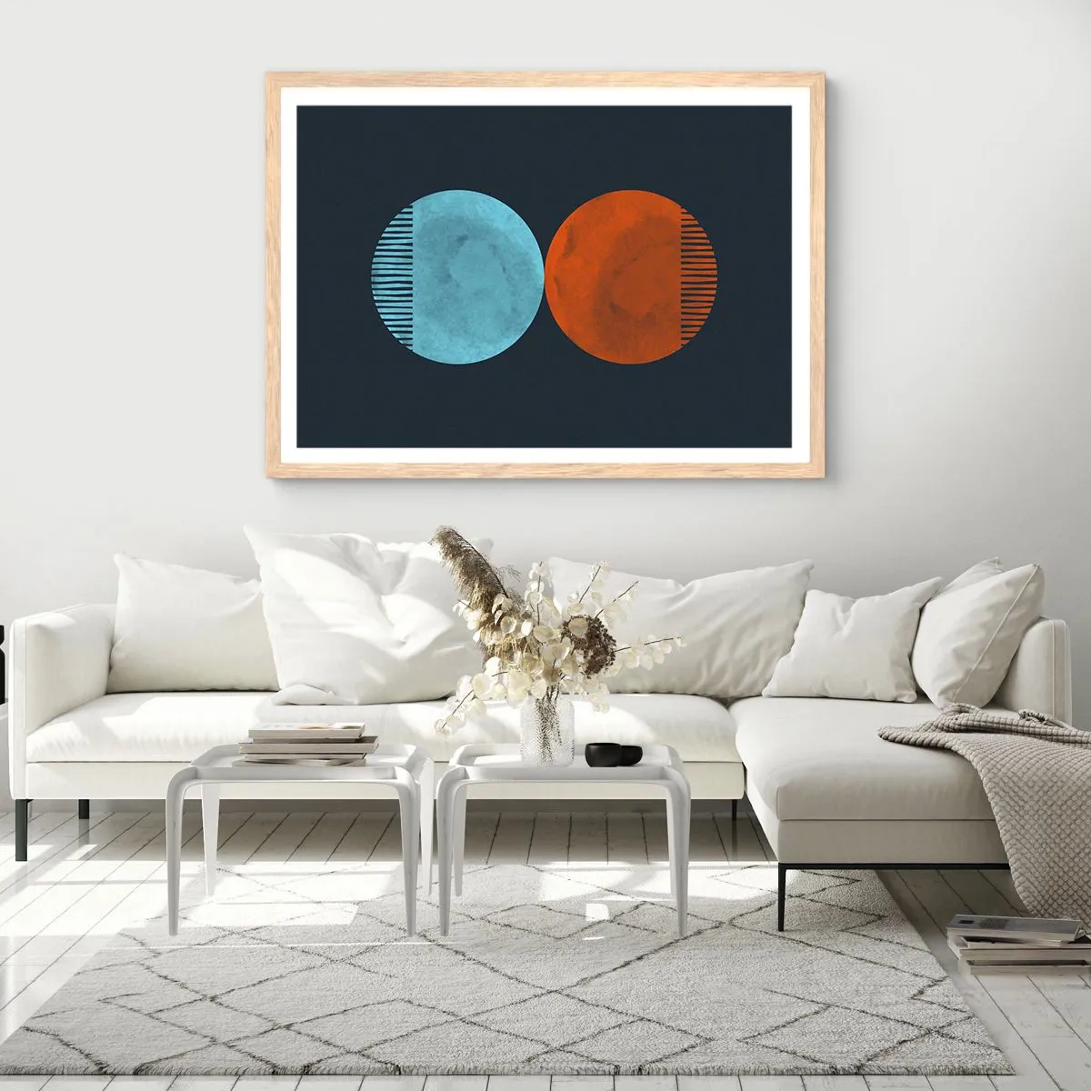 Poster in einem Rahmen aus heller Eiche - Nur Geometrie? - 91x61 cm