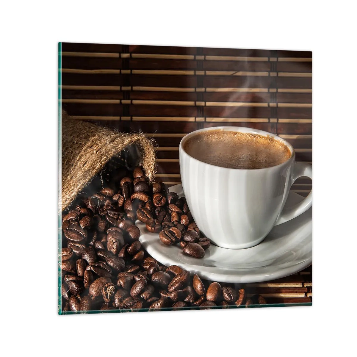 Glasbild - Bild auf glas - Die Schwärze von Kohle, die Klarheit von Bernstein - 70x70 cm