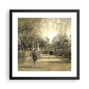 Poster in einem schwarzem Rahmen - Ein Moment mit einer Feder angehalten - 40x40 cm