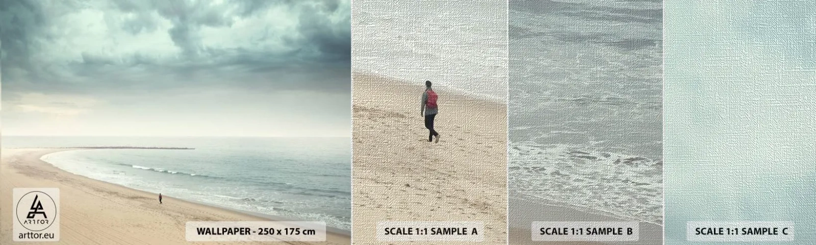 Fototapeten Muster Premium Canvas - Auf der Suche nach Frieden - Meer, Strand, Gehen - 100x30 cm